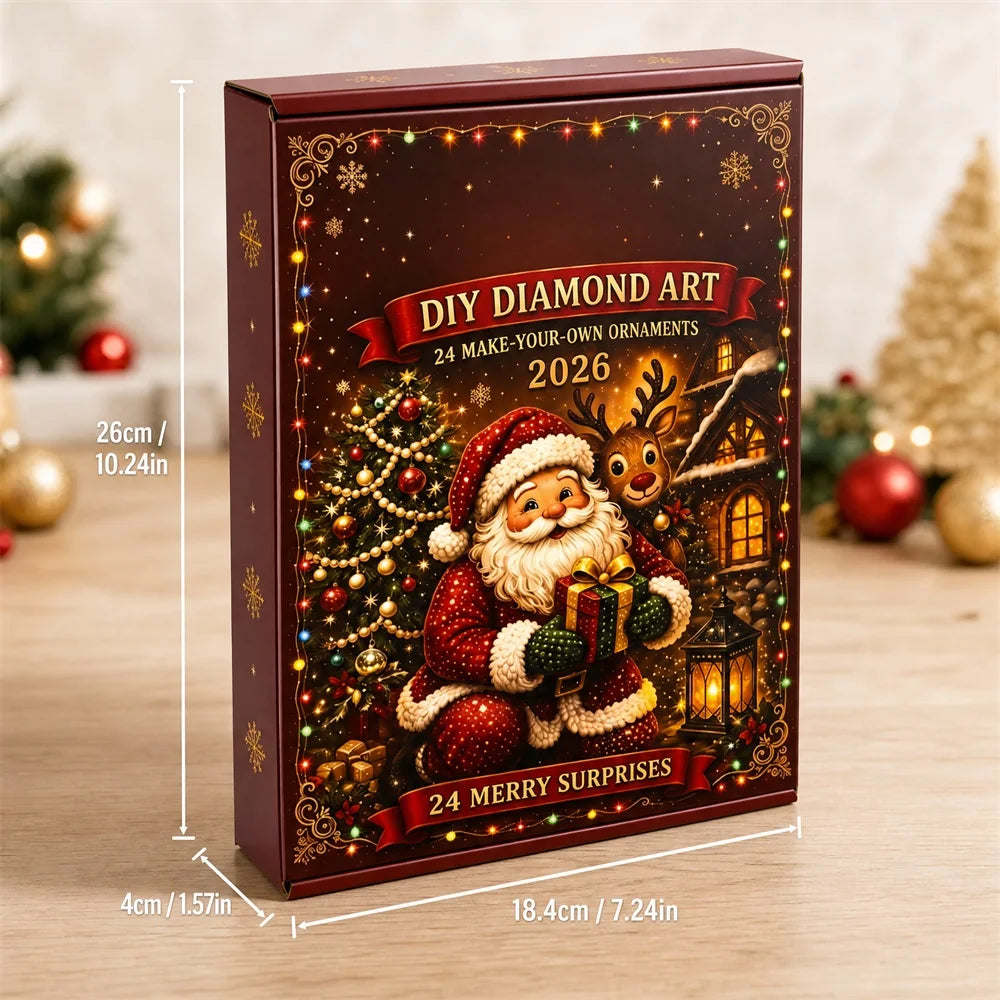 Christmas Advent Calendar DIY Diamond Art Kit, 24 Days Countdown