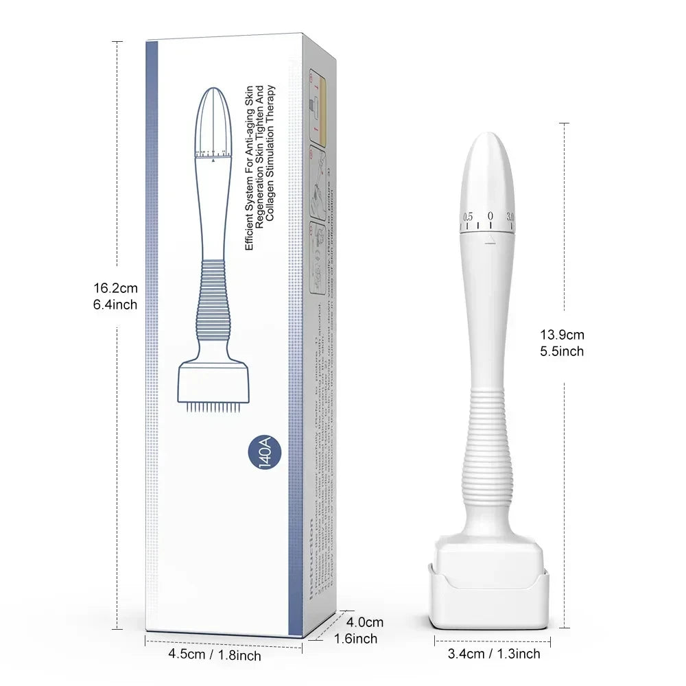 140A Derma Stamp Microneedling 140Pins Face Roller Massager Adjustable