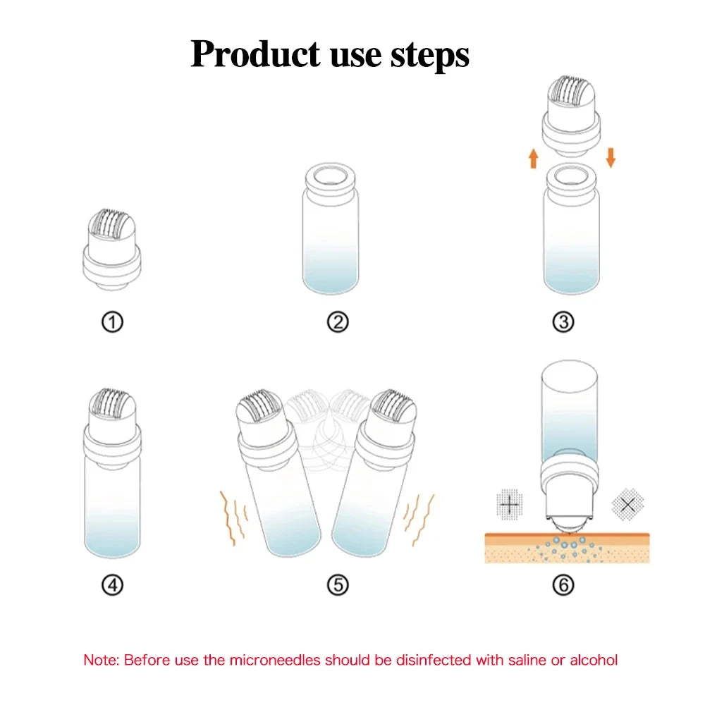 64pin Hydra Derma Roller Microneedle Dermaroller with 10ml Bottle