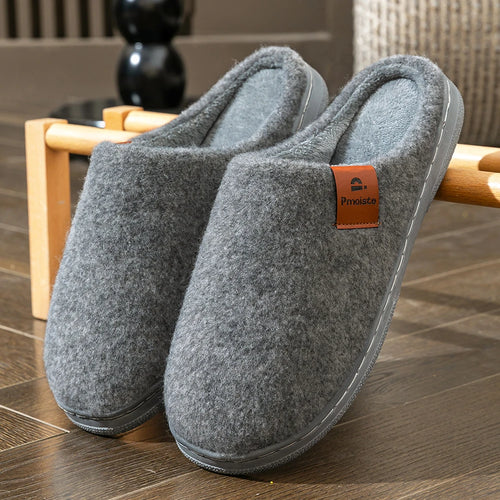 Winter Men Felt Platform  House Slippers Ultra Warm Cushion   Cozy