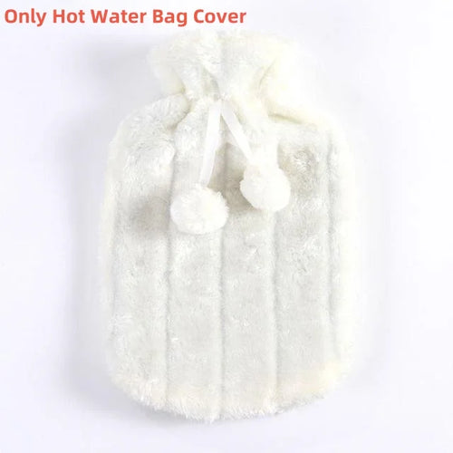 2L Hot Water Bottle Cover Rubber Hot Water Bags Winter Plush Hand