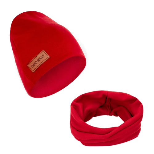 2Pcs/Lot Faux Cashmere Baby Turban Hats Scarf Set Newborn Kids Leather
