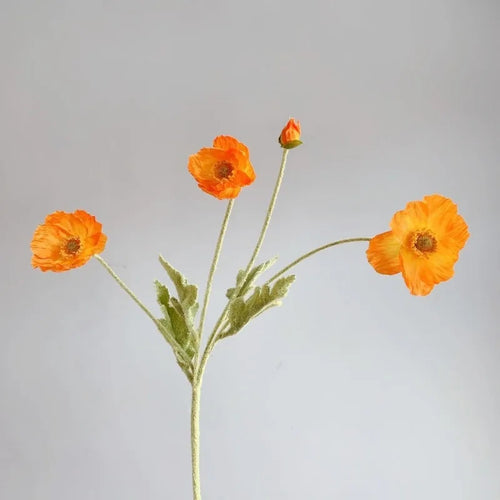 Artificial Flowers Fake Poppy Silk Flowers Long Stem Housewarming