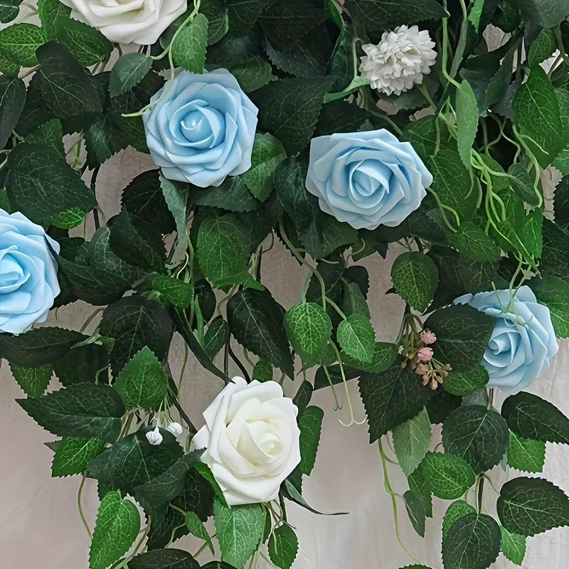 25 Pcs Artificial Flowers, Fake Flowers Roses W/Stem For DIY Wedding
