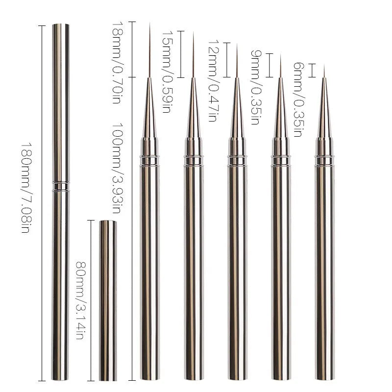 Nails Art Liner Brushes Striping Drawing Elongated Lines Painting
