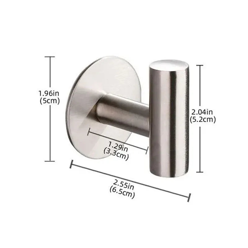 Stainless Steel Robe Hook Adhesive Wall Hook Towel Hook for Bathroom
