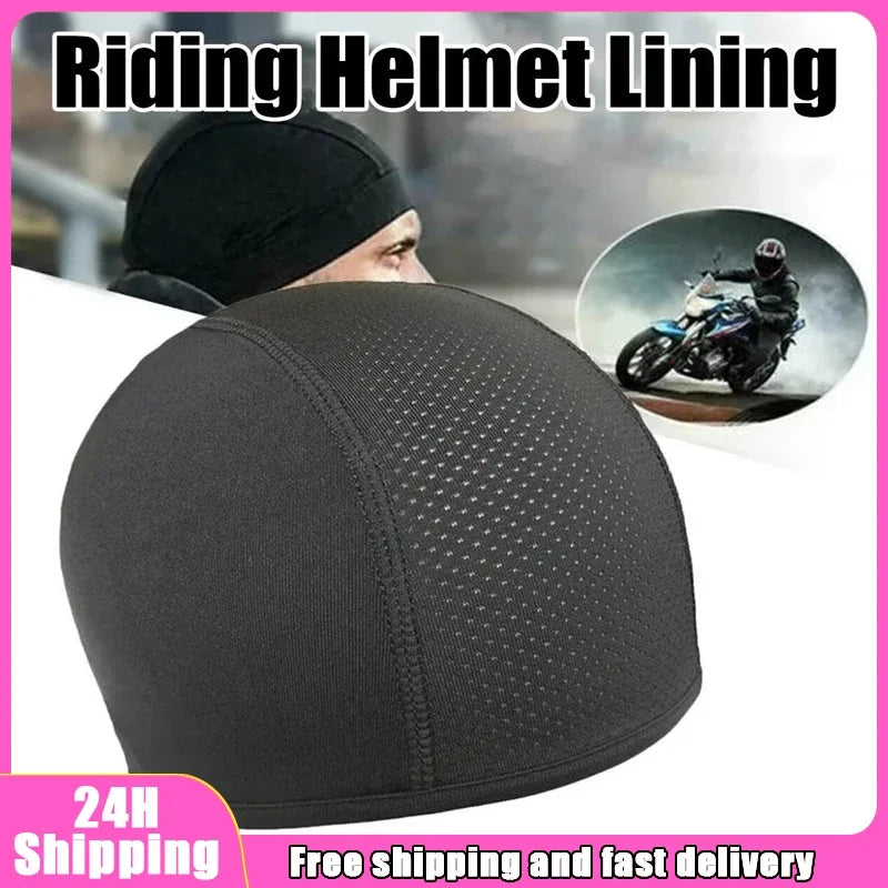 Skull Cap Helmet Liner Beanie, Cooling Mesh Cycling Running Hat For