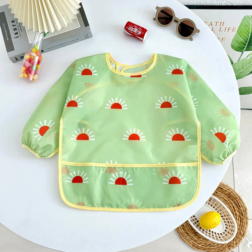 Waterproof Full Sleeve Baby Bibs Children Apron Long Sleeve Feeding