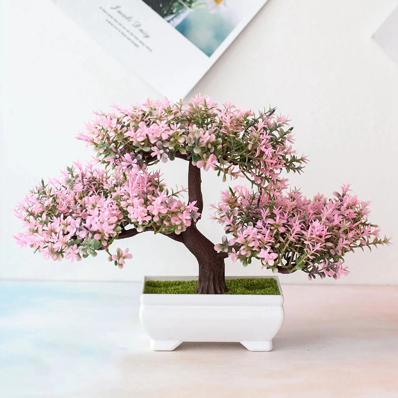 Artificial Plants Bonsai Small Tree Pot Fake Plant Flowers Potted
