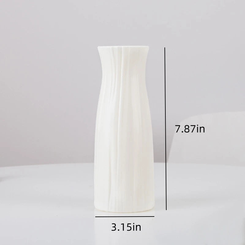 Nordic Flower Vase Minimalist Style Solid Color Plastic Pot