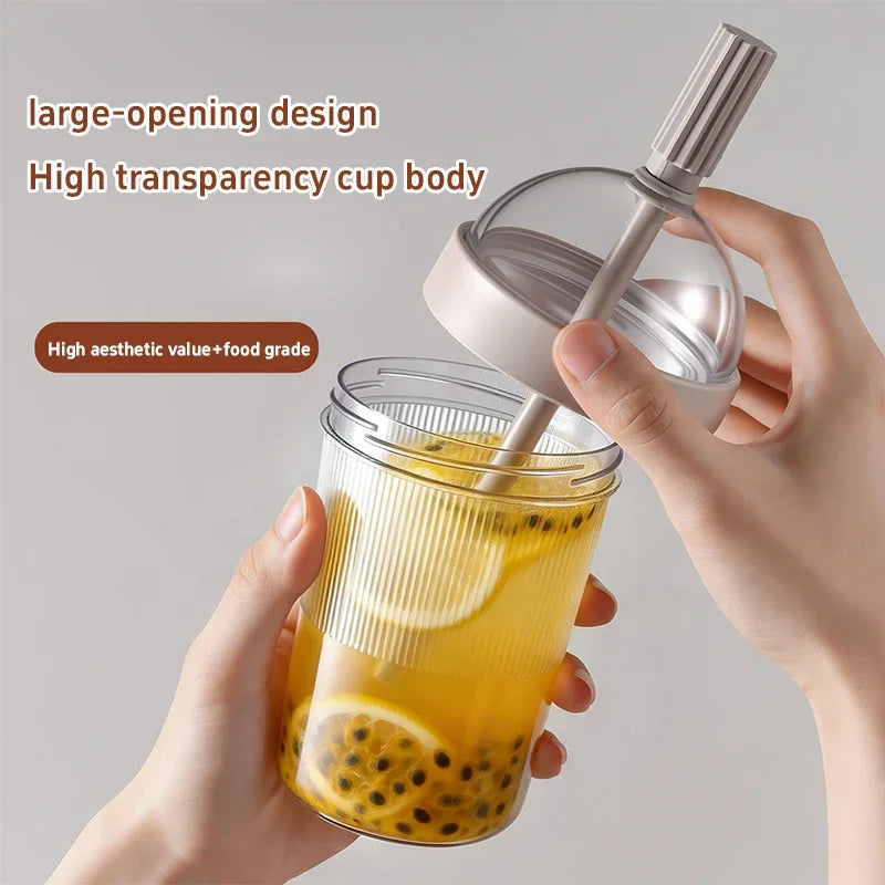 Coffee Cups With Lids Reusable Drinkware With Lid And Straw Cold Drink