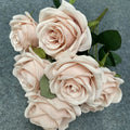 Artificial Flowers Simulation 9 Head Rose Bouquet Wedding Wedding