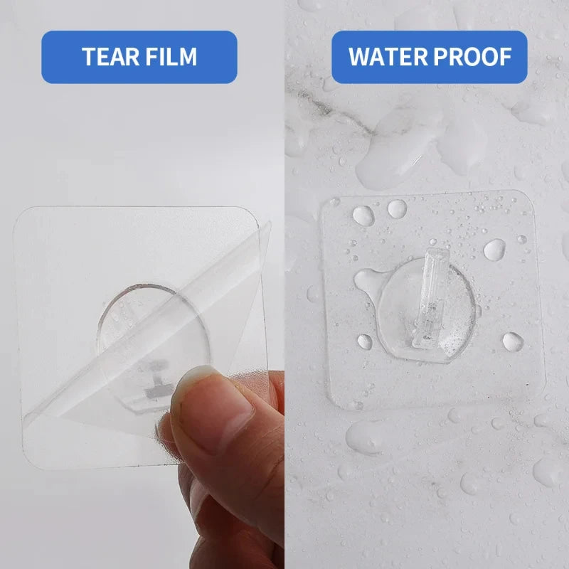 Self-Adhesive Hook Transparent Door Wall Hook Child Heavy