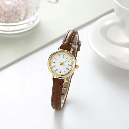 Women Watches Fashion Small Roma Dial Ladies Leather Band Quartz Watch