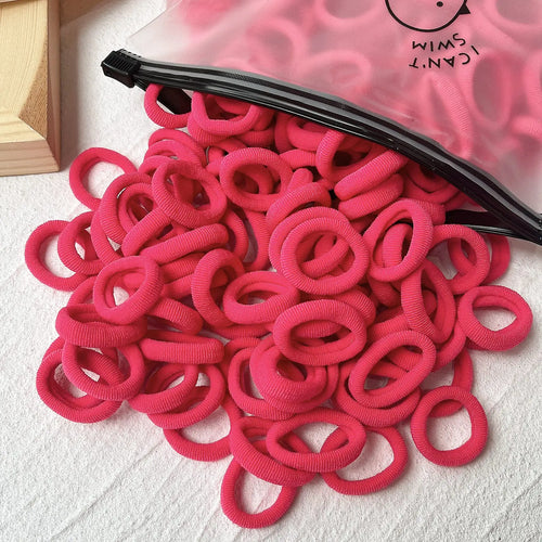 50PCS/Set Women Girls Basic Hair Bands  Simple Solid Colors Elastic