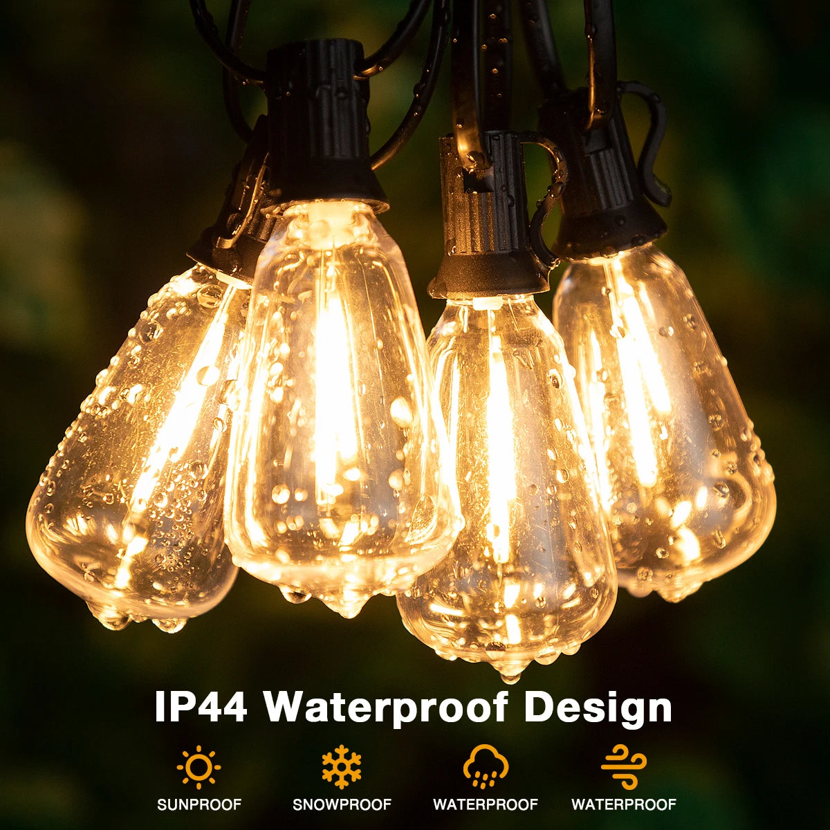 ST38 String Lights Outdoor Garland Connectable Shatterproof Waterproof
