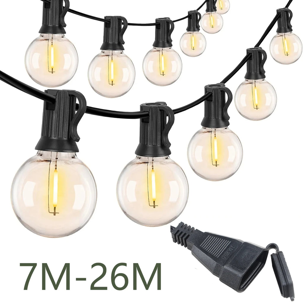 Outdoor String Lights LED G40 Festoon Fairy Patio Garland