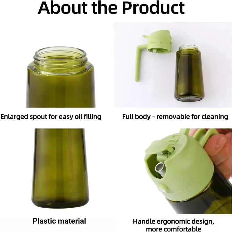Oil Cruet Olive Oil Dispenser Sprayer for Cooking 2 in 1- Spray and