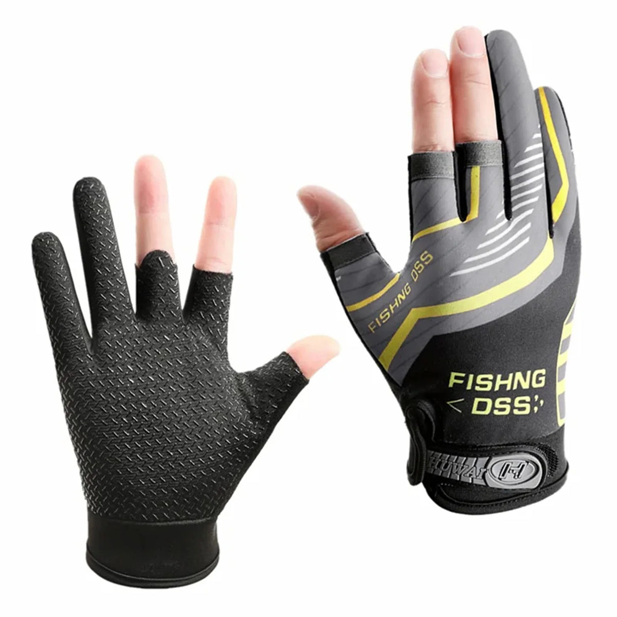 1Pair Luya Fishing Gloves Sunscreen Windproof Breathable Cut Resistant