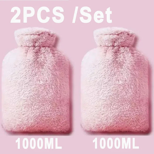 1/2PCS1000ML Soft Hand Warmer Hot Water Bag Bottles Removable Washable