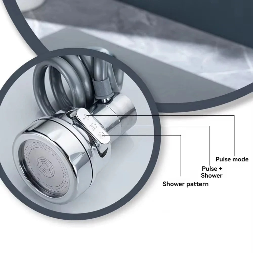 3 Modes Sink Faucet 360 Degree Rotation Filter Extension Tube