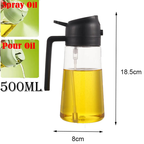 2in1 500ml Plastic Kitchen Oil Sprayer Spray Oil Olive Spray Bottle