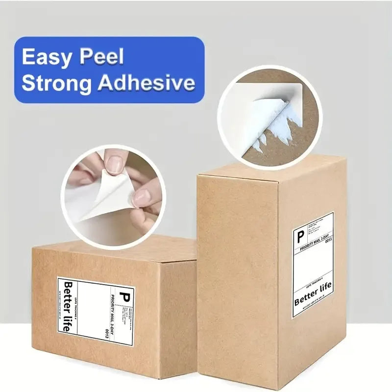 4x6 Inch Direct Thermal Labels 500 Labels Per Stacked Strong Adhesive