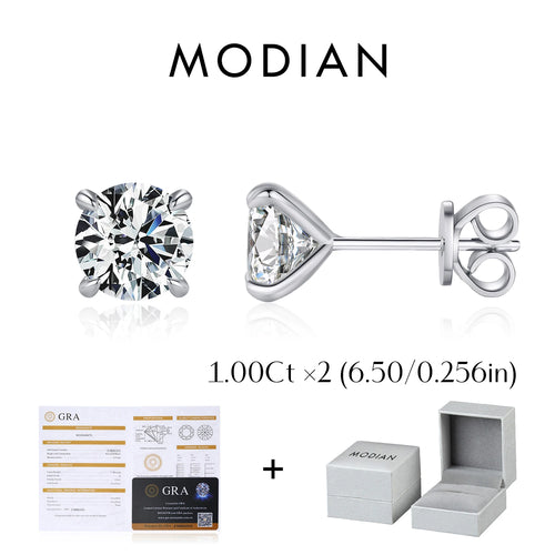 MODIAN 5 Sizes D Color Moissanite Earrings 925 Sterling Silver