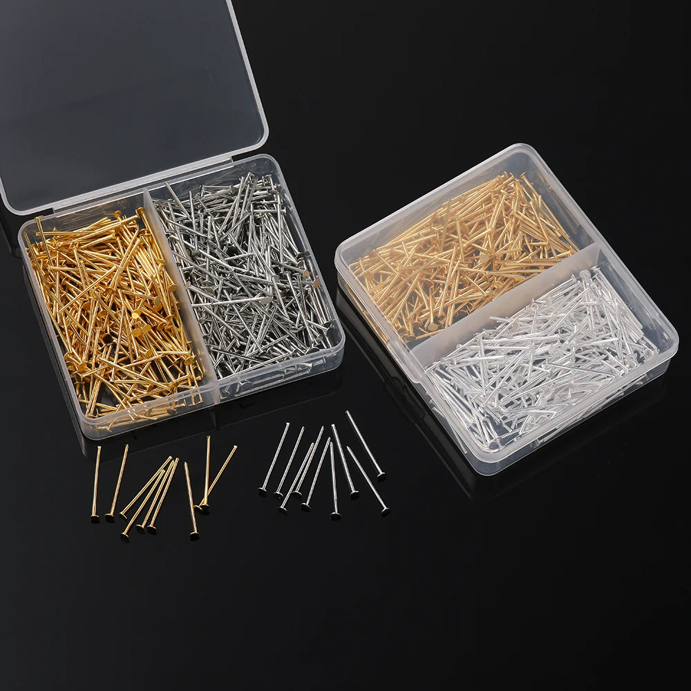 400pcs/Box 20mm Flat/Eyes/Ball Head Pins Needles Headpins Connector