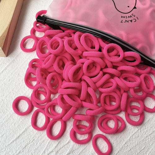 50PCS/Set Women Girls Basic Hair Bands  Simple Solid Colors Elastic