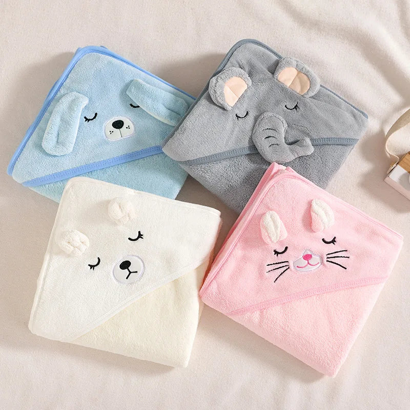 PANGDUBE Cartoon Animal Baby Hooded Towel Soft Newborn Bathrobe Warm