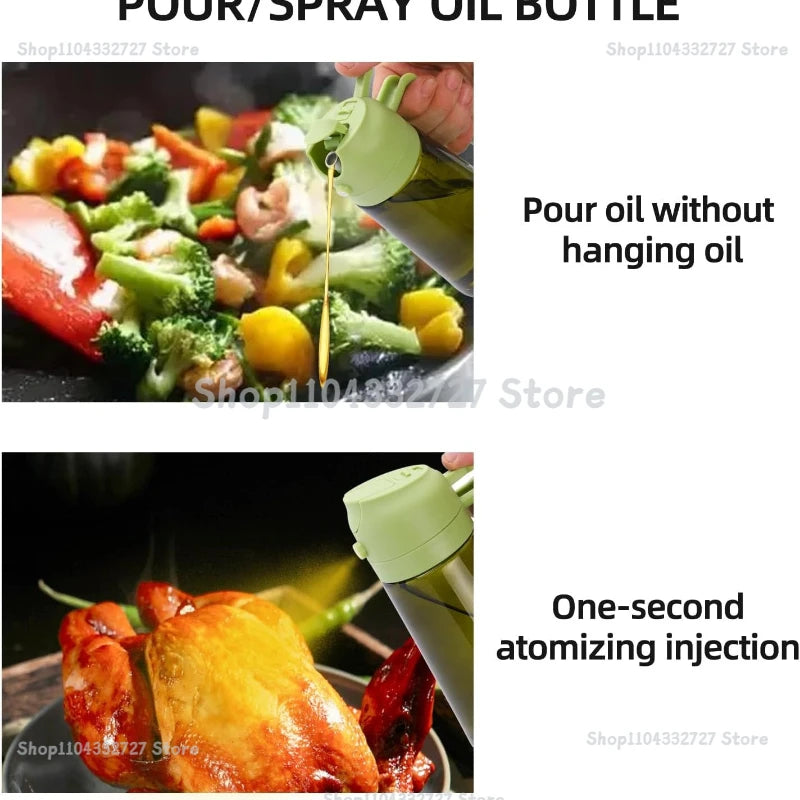 Oil Cruet Olive Oil Dispenser Sprayer for Cooking 2 in 1- Spray and
