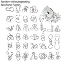 Metal Wire Puzzle Set, Brain Teaser IQ Test Disentanglement Iron Link