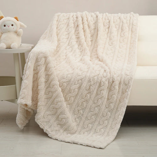 1 Coral Fleece Blanket for Babies and Children - Ultra-Soft Striped
