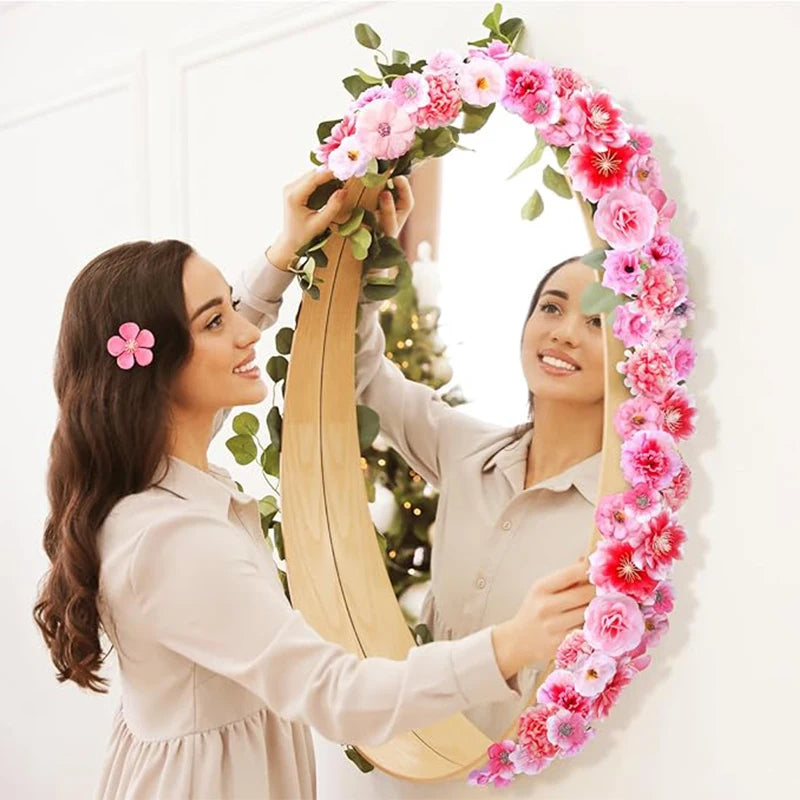 3-10cm Pink Artificial Flowers Head Silk Fake Rose Flower Wedding