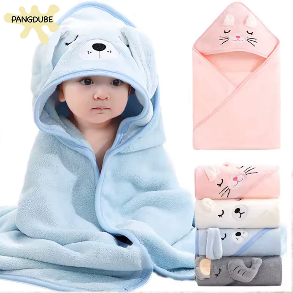 PANGDUBE Cartoon Animal Baby Hooded Towel Soft Newborn Bathrobe Warm