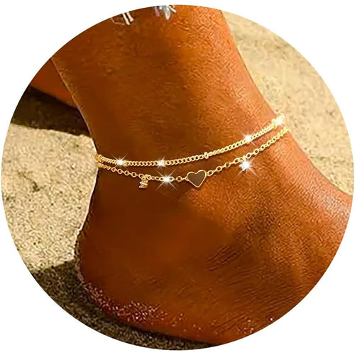 925 Sliver Plated CZ Anklet Bracelets for Women Girl Trendy New