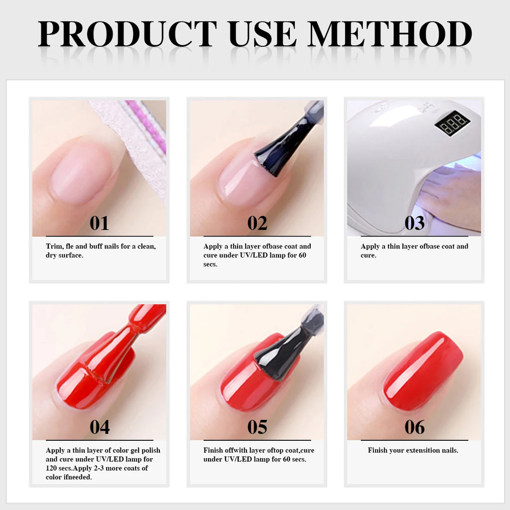 Hassleless 15ml White Gel Nail Polish, French Extension, Requires Uv