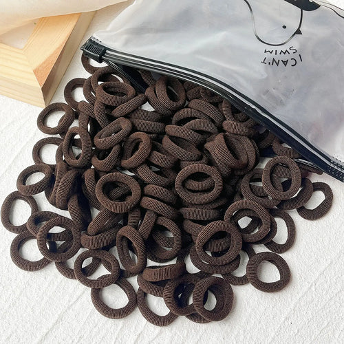 50PCS/Set Women Girls Basic Hair Bands  Simple Solid Colors Elastic