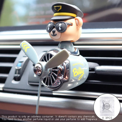Odorless DIY Perfume Ornament Airplane Pilot Bear Car Air Freshener