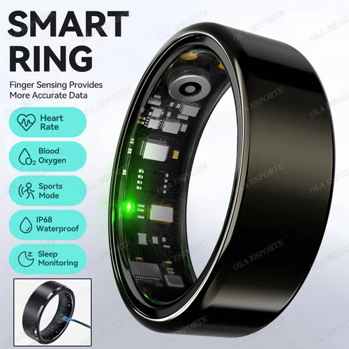 New R09 Smart Ring Men Women with Charging Case,Heart Rate Blood