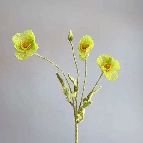 Artificial Flowers Fake Poppy Silk Flowers Long Stem Housewarming