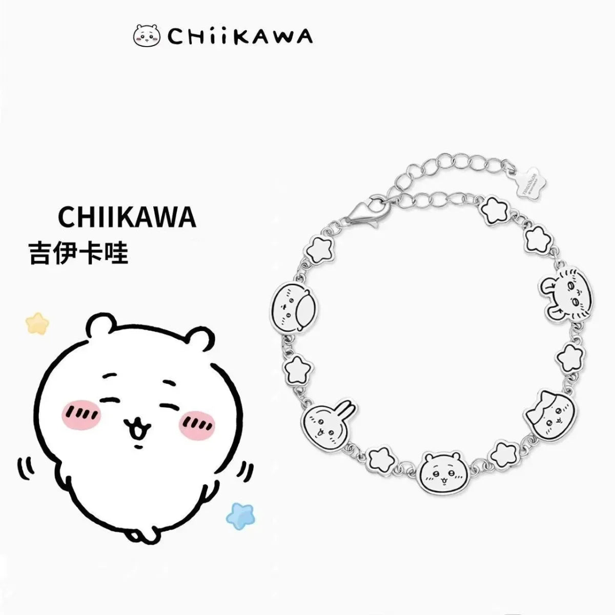 Chiikawa Beaded Bracelet, Usagi & Hachiware Cartoon Wrist Jewelry,