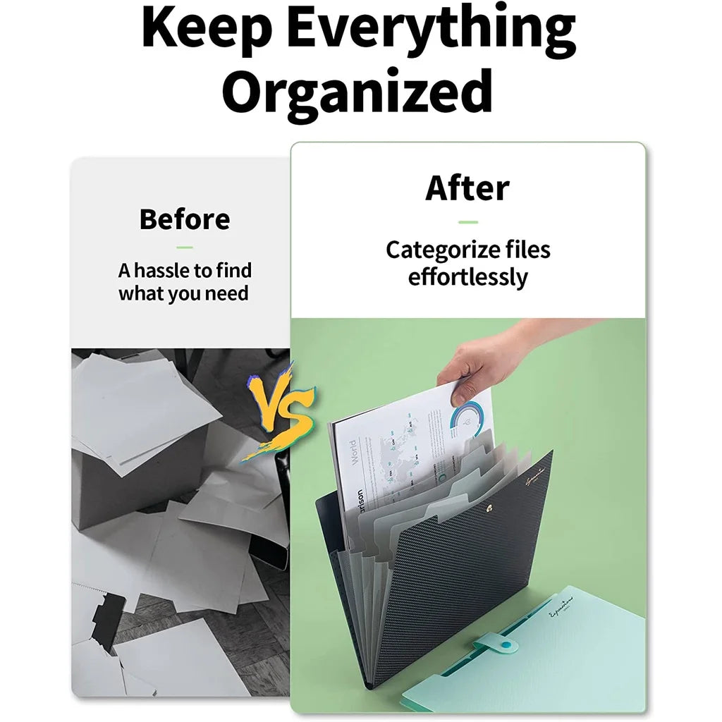 Expanding File Folder,5 Pocket Folders for Documents,Portable Paper