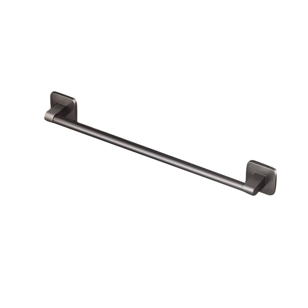 Homefish Black 50cm No Drill Wall Hanging Single Pole Towel Rack