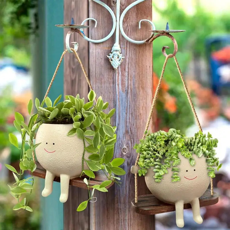Plant Hanger Baskets Lovely Swing Face Planter Pot Succulent Flower