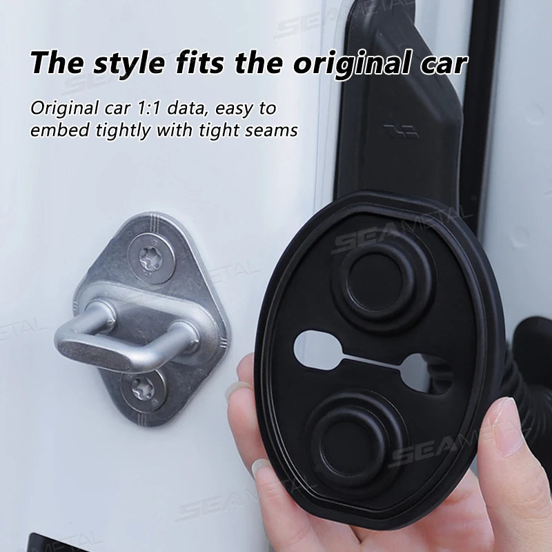 SEAMETAL 4 Pcs Car Door Lock Buffer Shock Absorber Silicone Cushion