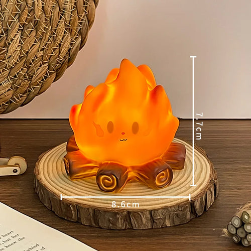 Mini Cute Cartoon Campfire Silicone Night Light, Creativity LED Flame