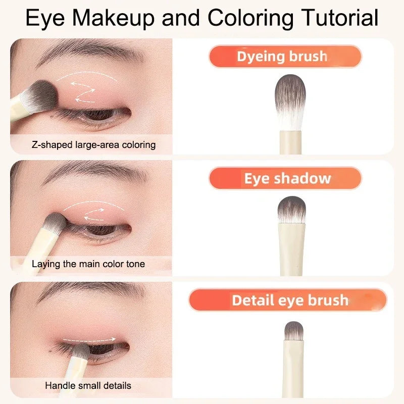 5/6/8/10pcs Natural Eye Makeup Brushes Set Detail Eyeshadow Brush