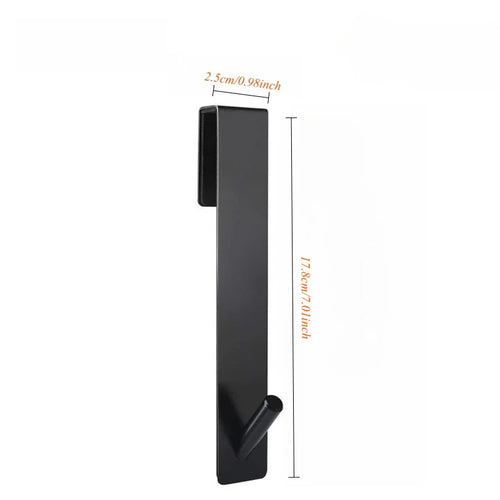 1-2pcs Stainless Steel Non Perforated Glass Door Hook, Portable